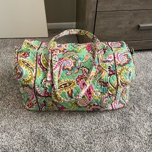 Very Bradley Green Paisley Duffel Bag